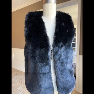 Madewell Faux-Fur Black Vest